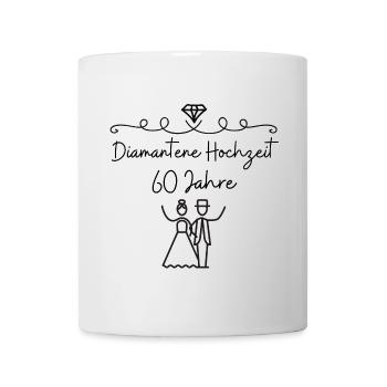 Diamantene Hochzeit 60 Jahre Hochzeitstag Jubiläum - Tasse - Weiß - Vorne