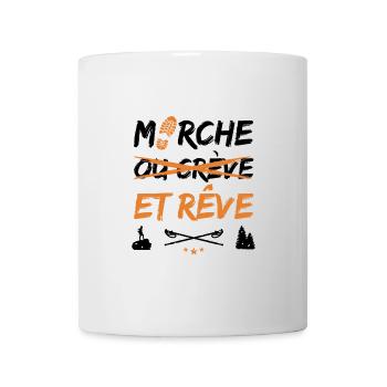 MARCHE ET RÊVE ! (randonnée, trek) noir - Mug blanc - blanc - Devant