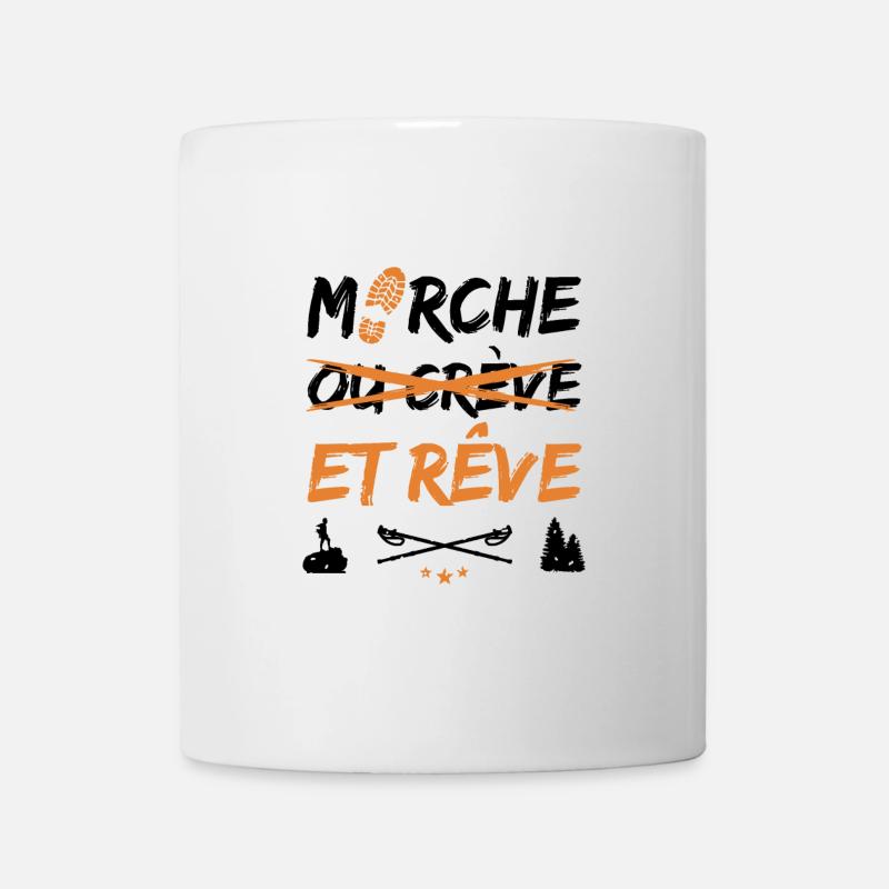 MARCHE ET RÊVE ! (randonnée, trek) noir - Mug blanc - blanc