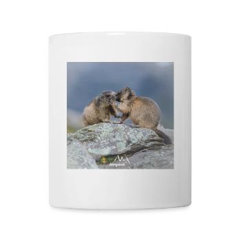 Murmeltier mit Jungtier 3 - Familie und Natur - Tasse - Weiß - Vorne