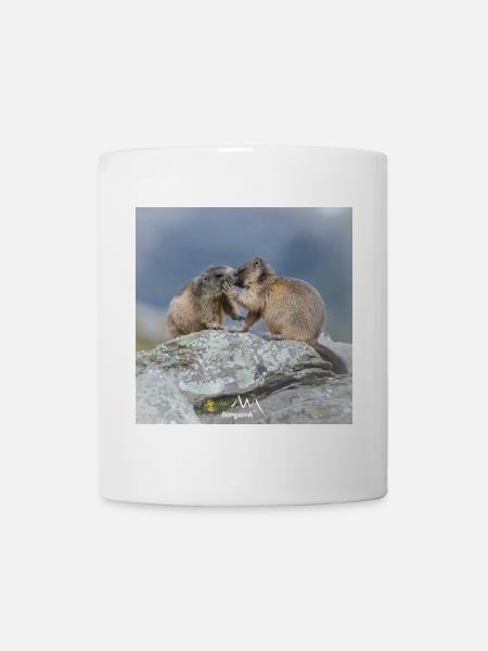 Murmeltier mit Jungtier 3 - Familie und Natur - Tasse - Weiß