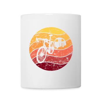 Vélo Camping Vélo Camping Vintage Rétro - Mug blanc - blanc - Devant
