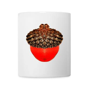 schöne Herbstdrucke, Eichelfoto, unisex herbst - Tasse - Weiß - Vorne
