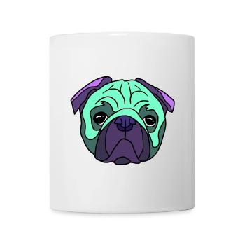 Mint Pug Kopf PopArt mobs  - Tasse - Weiß - Vorne