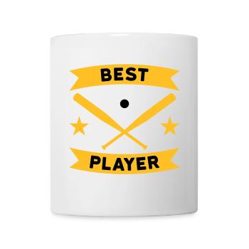 Best baseball player (Banner, Baseballschläger) - Tasse - Weiß - Vorne