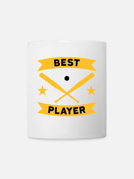 Best baseball player (banner, baseball bat) - Mug - white