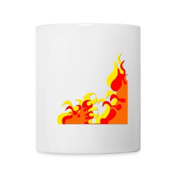 flammen Eckmuster, cooles naturmuster, beliebt - Tasse - Weiß - Vorne