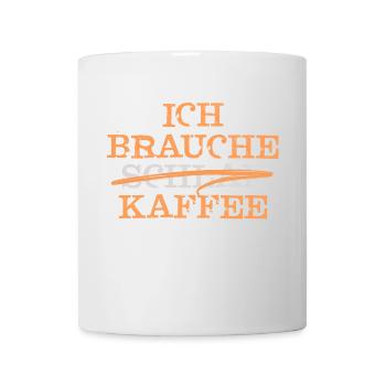 Kaffee Koffein Munter Werden Müdigkeit Statement - Tasse - Weiß - Vorne