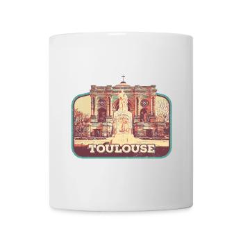 Badge retro, Toulouse France est ma ville natale - Mug blanc - blanc - Devant