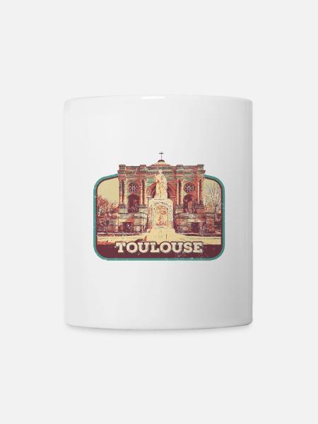 Badge retro, Toulouse France est ma ville natale - Mug blanc - blanc