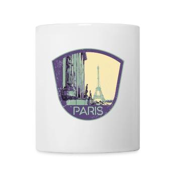 Badge retro, Paris France est ma ville natale - Mug blanc - blanc - Devant