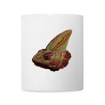 Reptilien designs, Chameleonkopf, freizeitkleidung - Tasse - Weiß - Vorne