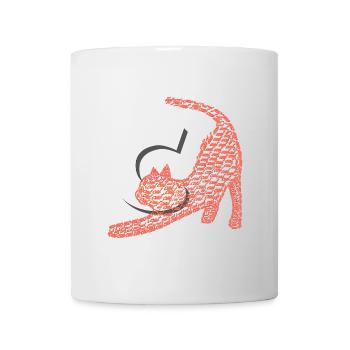Schrift muster „Cat“, katzen Motiv - Tasse - Weiß - Vorne