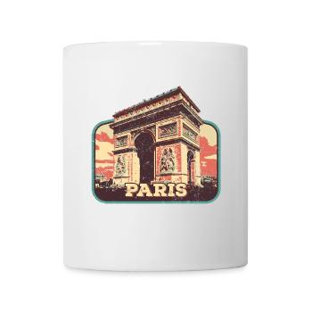 Badge retro, Paris France est ma ville natale - Mug blanc - blanc - Devant