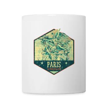 Badge retro, Paris France est ma ville natale - Mug blanc - blanc - Devant