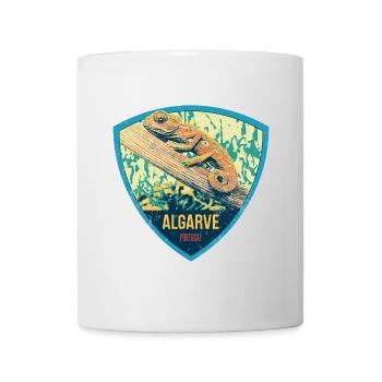 Algarve Portugal, beach summer sun retro chameleon - Mug - white - Front