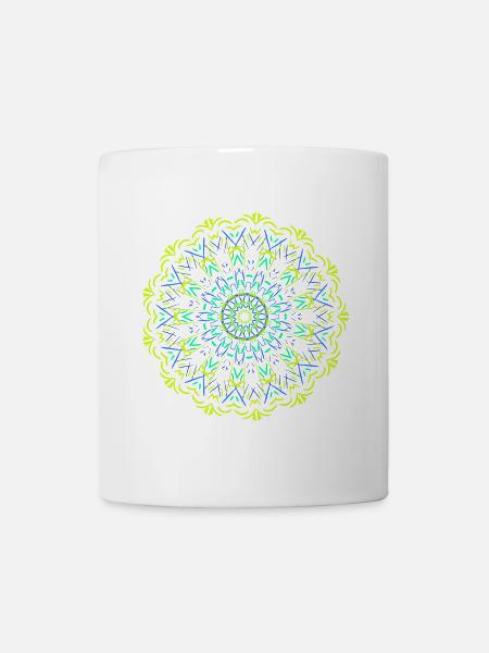 Luminous Mandala Neon Design - Mug - white