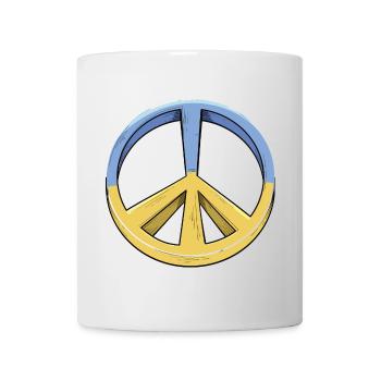 Peace Sign Retro Design Ukraine Antiwar - Mug - white - Front