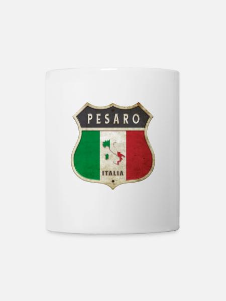 Pesaro Italien Wappen Flaggen Design - Tasse - Weiß