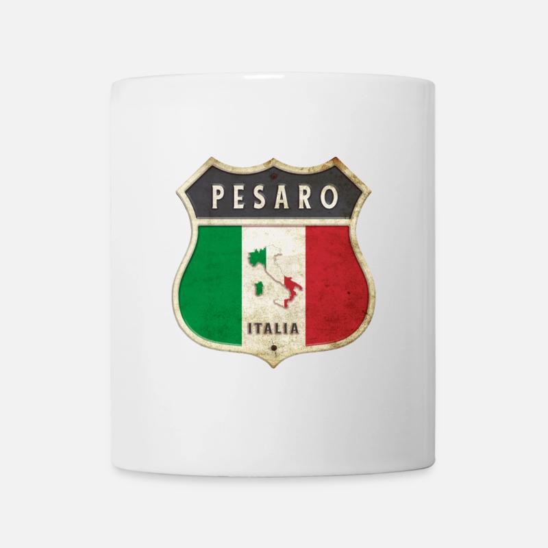 Pesaro Italien Wappen Flaggen Design - Tasse - Weiß