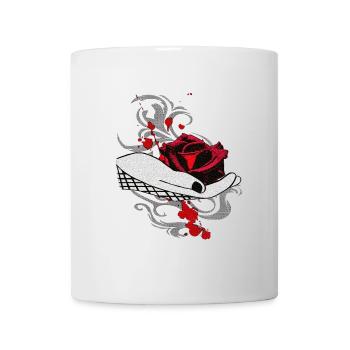 Tribals, Hände, Rosenblüte, Blutflecken - Tasse - Weiß - Vorne