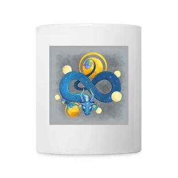 Blue Ink Spirits Poster - Regenbogenblauer Drache - Tasse - Weiß - Vorne