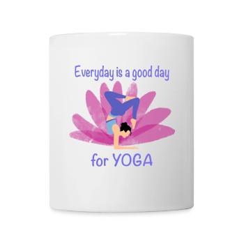 Everyday yoga with flower accent - Mug - white - Front