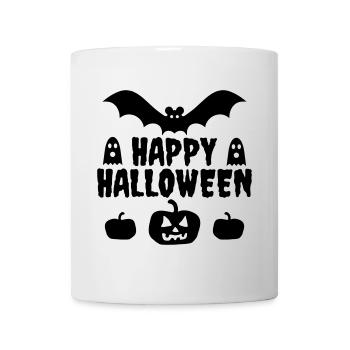 Joyeux Halloween (chauve-souris, fantômes, citrouilles) - Mug blanc - blanc - Devant