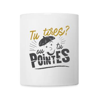 Tu tires, ou tu pointes ? joueur de pétanque - Mug blanc - blanc - Devant