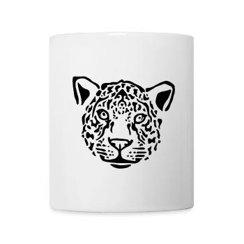 Schwarze Silhouette Konturenkunst - Tasse - Weiß - Vorne