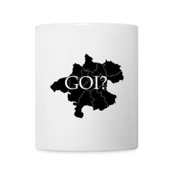 „GOI?" - Oberösterreich Dialektshirt - Tasse - Weiß - Vorne