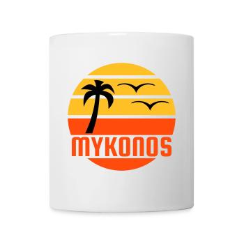 Mykonos (sun, palm tree, birds) - Mug - white - Front