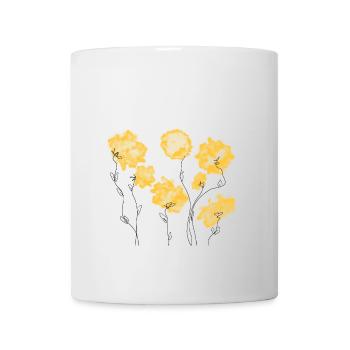 Gelbe Blumen - Tasse - Weiß - Vorne