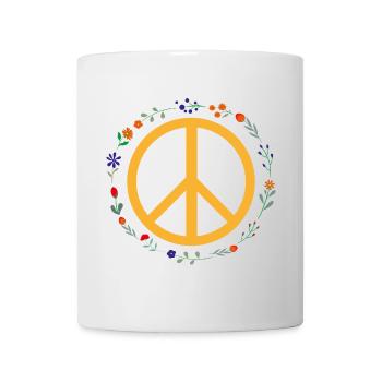 Blumenkranz Friedenssymbol - Tasse - Weiß - Vorne
