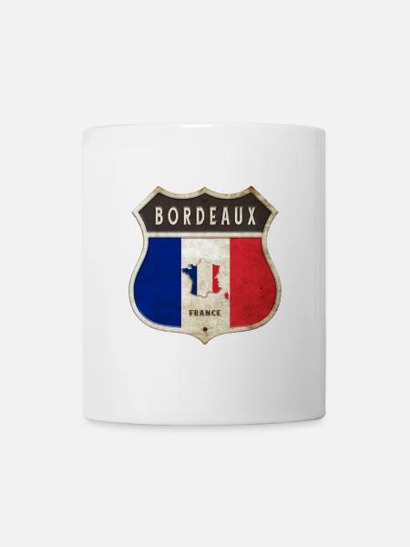 Bordeaux Frankreich Wappen Flaggen Design - Tasse - Weiß