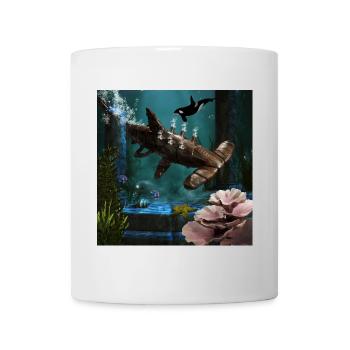 Awesome steampunk hammerhead shark - Mug - white - Front