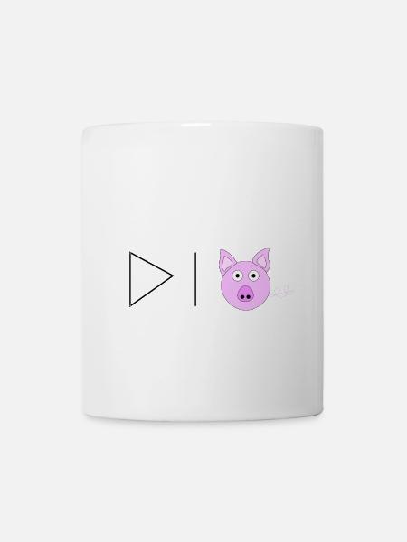 Triangle line wide open swine - Mug - white