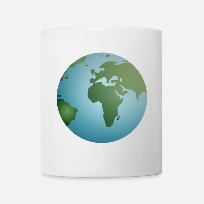 planète bleue Terre avec des continents verts - Mug blanc - blanc