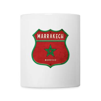 Marrakesch Marokko Wappen Flaggen Design - Tasse - Weiß - Vorne