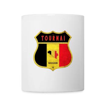 Tournai Belgium Coat of Arms Flags Design - Mug - white - Front