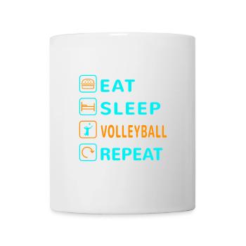 Mangez. Dormir. Volley-ball. Répéter le design - Mug blanc - blanc - Devant