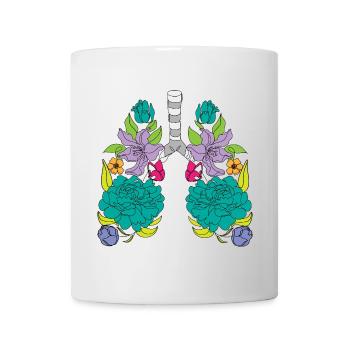 eine Lunge aus Rosen - Tasse - Weiß - Vorne