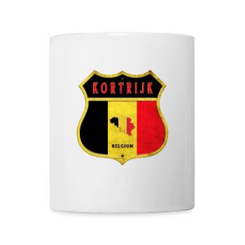 Kortrijk Belgium Coat of Arms Flags Design - Mug - white - Front