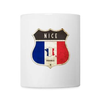 Nice France Armoiries Drapeaux Design - Mug blanc - blanc - Devant