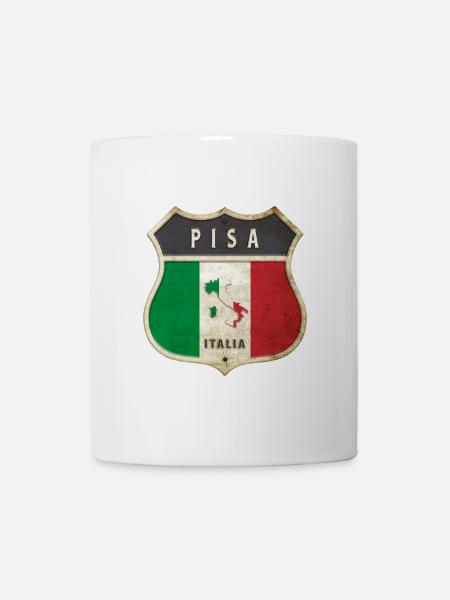 Pisa Italien Wappen Flaggen Design - Tasse - Weiß