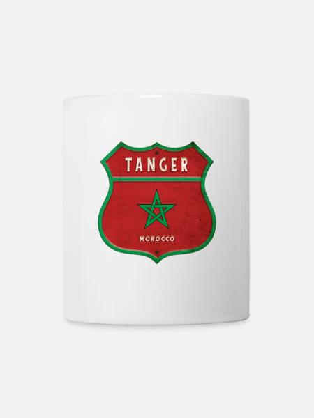 Tanger Maroc Armoiries Drapeaux Design - Mug blanc - blanc