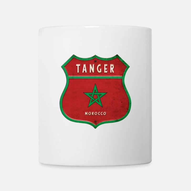 Tanger Maroc Armoiries Drapeaux Design - Mug blanc - blanc