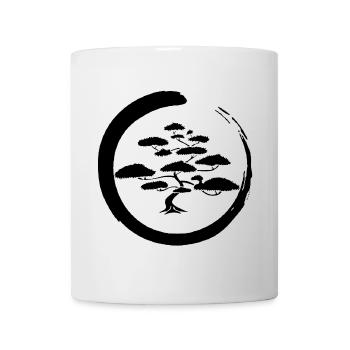 Schwarzer japanischer Baum - Tasse - Weiß - Vorne