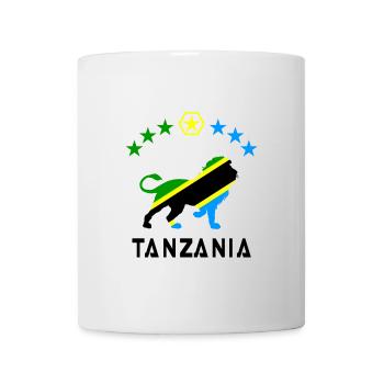 Tansania Löwen Flaggen Design - Tasse - Weiß - Vorne