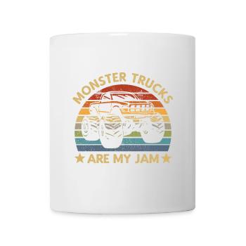Monster Trucks Are My Jam Retro Truck Silhouette - Mug - white - Front